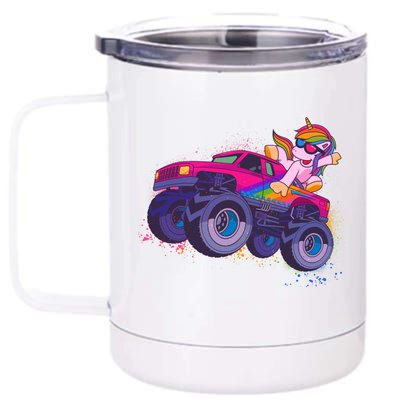 Monster Truck Unicorn 12 oz Stainless Steel Tumbler Cup