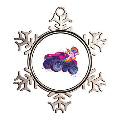 Monster Truck Unicorn Metallic Star Ornament