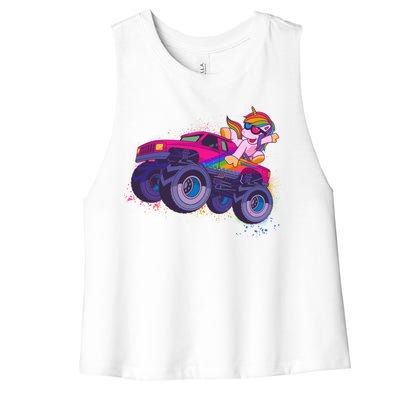 Monster Truck Unicorn Women's Racerback Cropped Tank