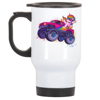 Monster Truck Unicorn Stainless Steel Travel Mug