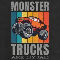 Monster Trucks Are My Jam 7 Panel Mesh Trucker Snapback Hat