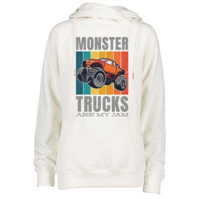 Monster Trucks Are My Jam Womens Funnel Neck Pullover Hood