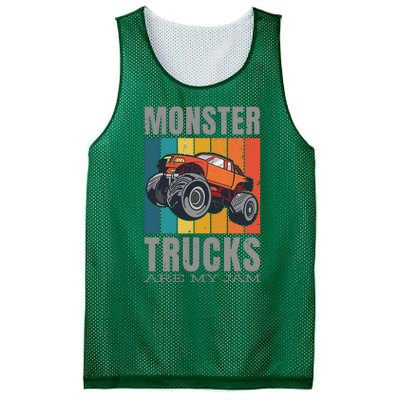 Monster Trucks Are My Jam Mesh Reversible Basketball Jersey Tank