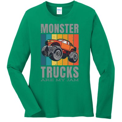 Monster Trucks Are My Jam Ladies Long Sleeve Shirt