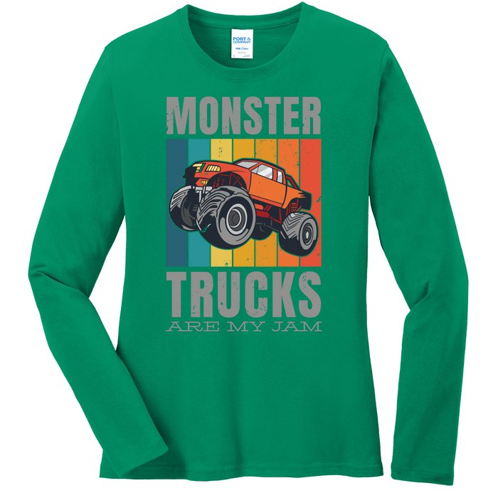 Monster Trucks Are My Jam Ladies Long Sleeve Shirt