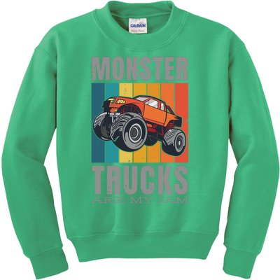 Monster Trucks Are My Jam Kids Sweatshirt