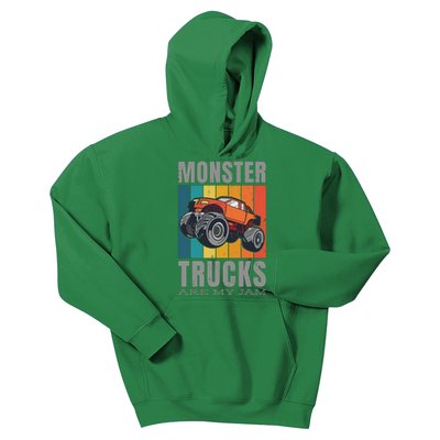 Monster Trucks Are My Jam Kids Hoodie