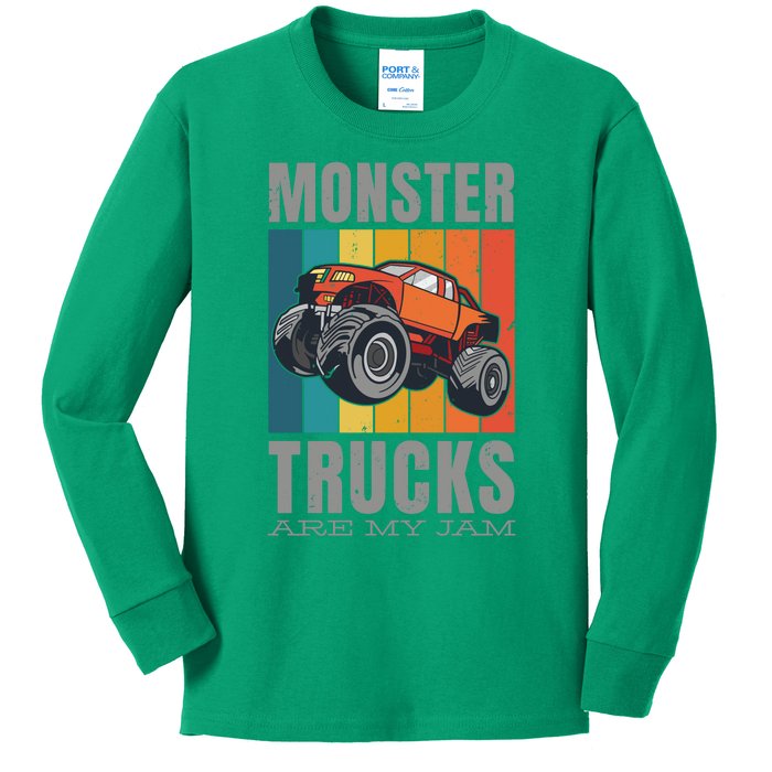 Monster Trucks Are My Jam Kids Long Sleeve Shirt