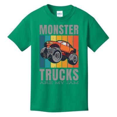 Monster Trucks Are My Jam Kids T-Shirt