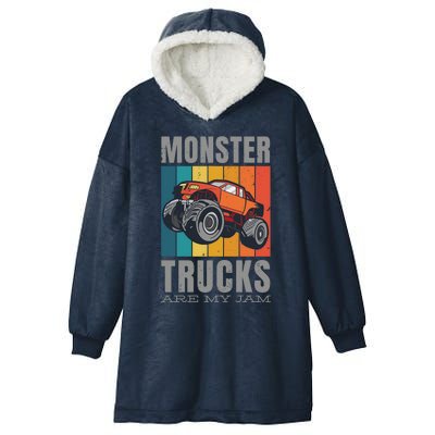 Monster Trucks Are My Jam Hooded Wearable Blanket