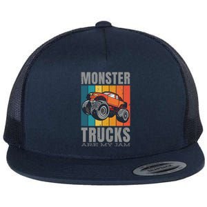 Monster Trucks Are My Jam Flat Bill Trucker Hat