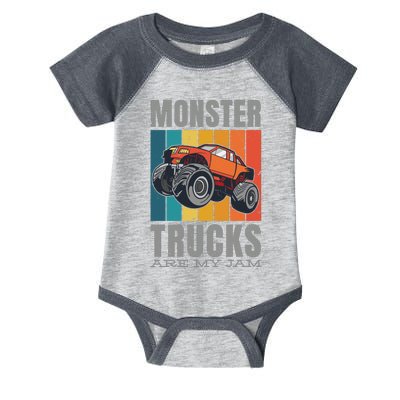 Monster Trucks Are My Jam Infant Baby Jersey Bodysuit