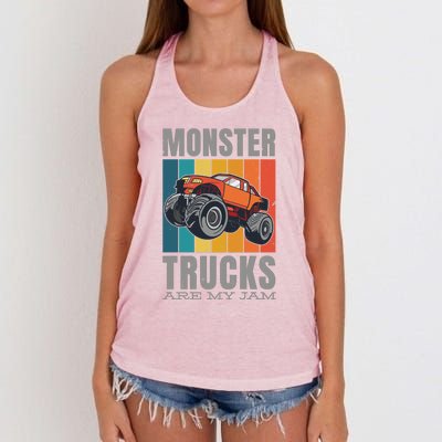 Monster Trucks Are My Jam Women's Knotted Racerback Tank