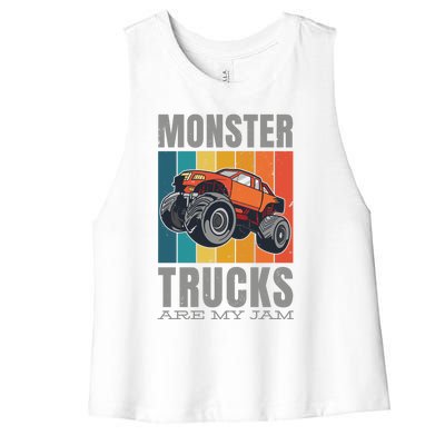 Monster Trucks Are My Jam Women's Racerback Cropped Tank