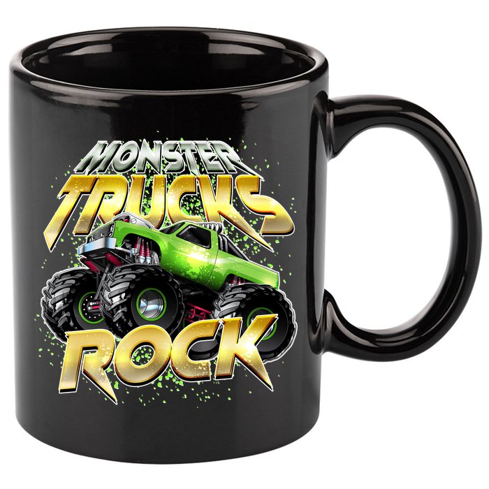 Monster Trucks Rock 11oz C Handle Ceramic Mug