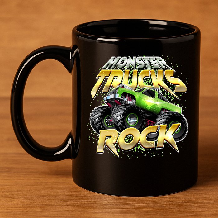 Monster Trucks Rock 11oz C Handle Ceramic Mug