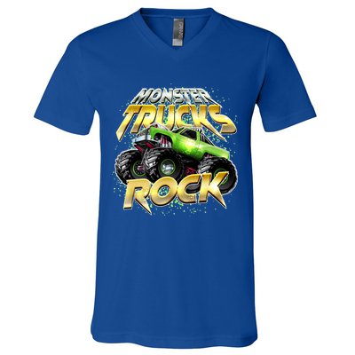 Monster Trucks Rock V-Neck T-Shirt