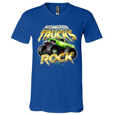 Monster Trucks Rock V-Neck T-Shirt