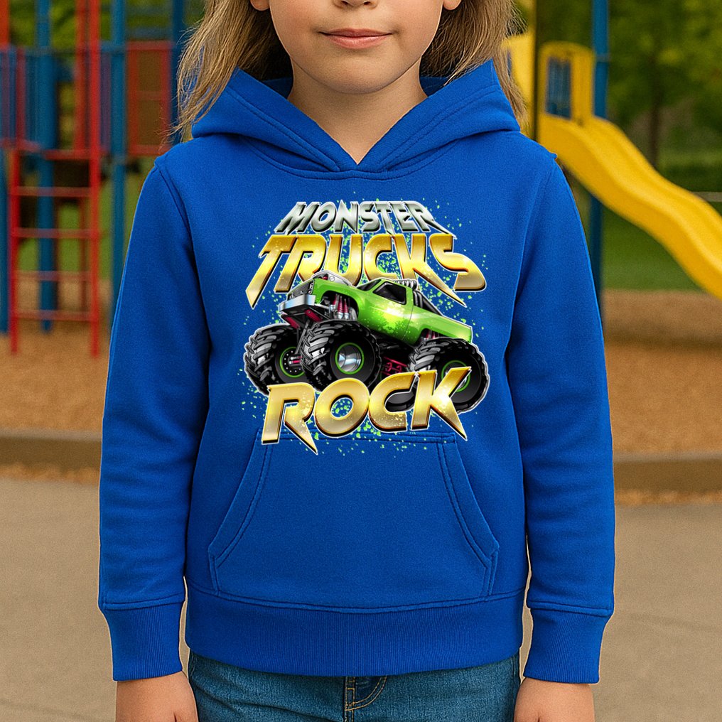 Monster Trucks Rock Kids Hoodie