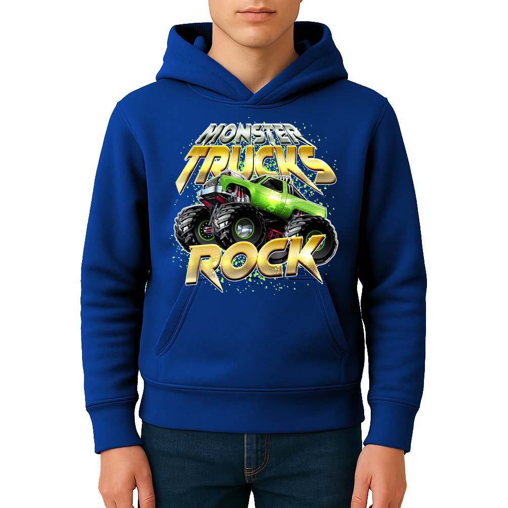 Monster Trucks Rock Kids Hoodie