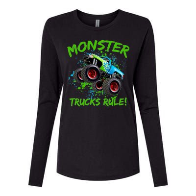 Monster Trucks Rule Womens Cotton Relaxed Long Sleeve T-Shirt