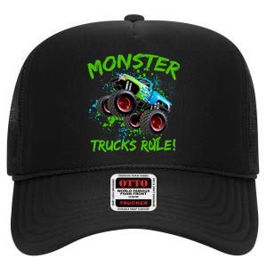 Monster Trucks Rule High Crown Mesh Back Trucker Hat