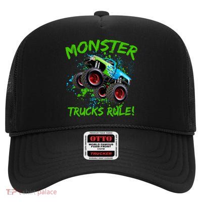 Monster Trucks Rule High Crown Mesh Back Trucker Hat