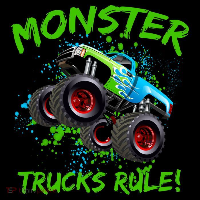 Monster Trucks Rule Drawstring Bag