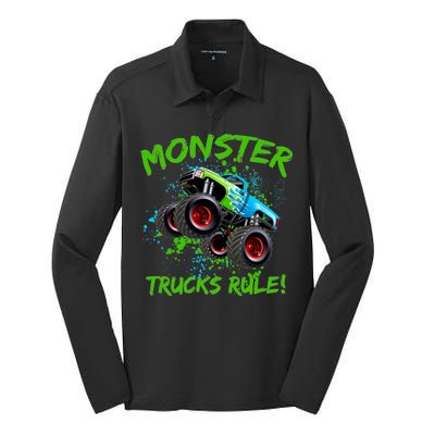 Monster Trucks Rule Silk Touch Performance Long Sleeve Polo