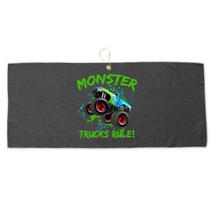 Monster Trucks Rule Large Microfiber Waffle Golf Towel