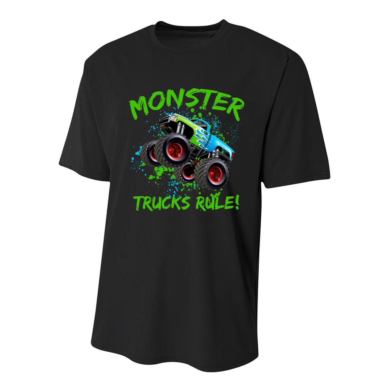 Monster Trucks Rule Youth Performance Sprint T-Shirt
