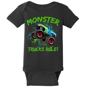 Monster Trucks Rule Baby Bodysuit