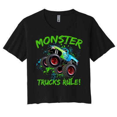 Monster Trucks Rule Women's Crop Top Tee