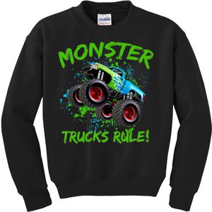 Monster Trucks Rule Kids Sweatshirt