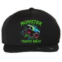 Monster Trucks Rule Wool Snapback Cap