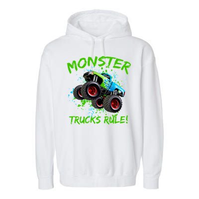 Monster Trucks Rule Garment-Dyed Fleece Hoodie