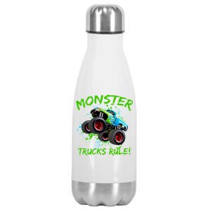 Monster Trucks Rule Stainless Steel Insulated Water Bottle