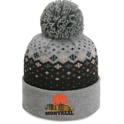 Montreal Canada Skyline The Baniff Cuffed Pom Beanie