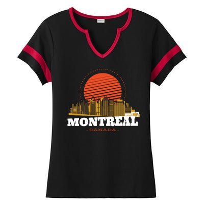 Montreal Canada Skyline Ladies Halftime Notch Neck Tee