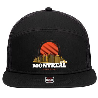 Montreal Canada Skyline 7 Panel Mesh Trucker Snapback Hat