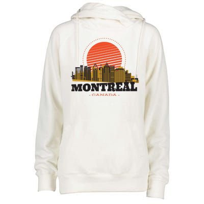 Montreal Canada Skyline Womens Funnel Neck Pullover Hood