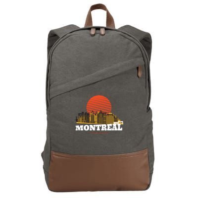 Montreal Canada Skyline Cotton Canvas Backpack