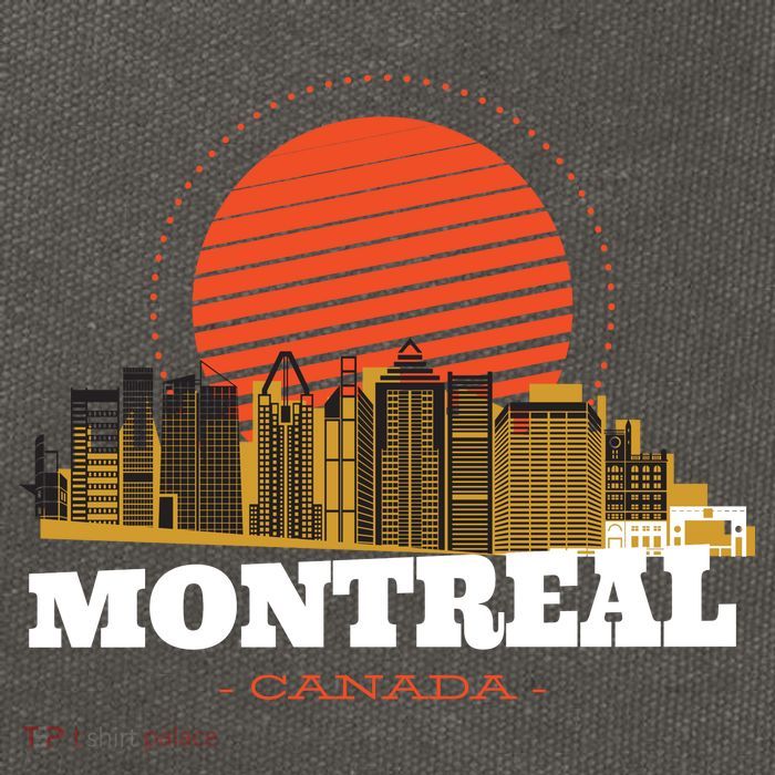 Montreal Canada Skyline Cotton Canvas Backpack