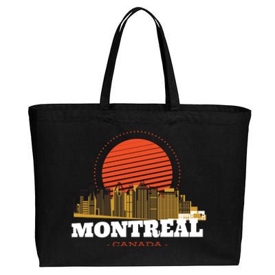 Montreal Canada Skyline Cotton Canvas Jumbo Tote