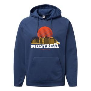 Montreal Canada Skyline Performance Fleece Hoodie