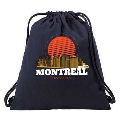 Montreal Canada Skyline Drawstring Bag