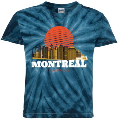 Montreal Canada Skyline Kids Tie-Dye T-Shirt