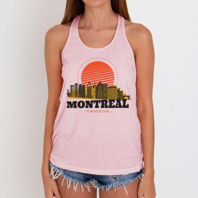 Montreal Canada Skyline Women's Knotted Racerback Tank