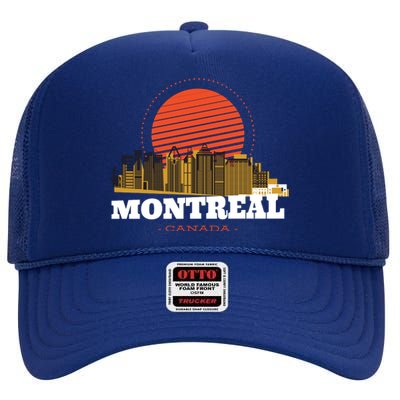 Montreal Canada Skyline High Crown Mesh Back Trucker Hat