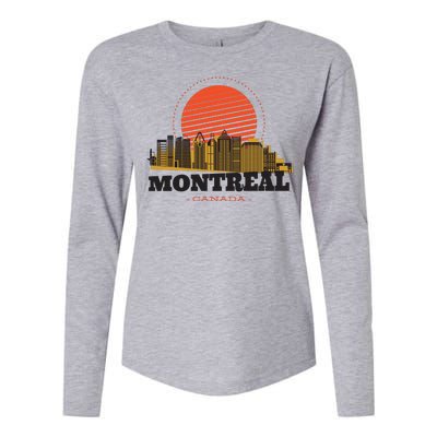 Montreal Canada Skyline Womens Cotton Relaxed Long Sleeve T-Shirt